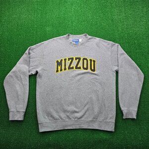 Missouri Tigers Sweatshirt Mens Large Gray Crewneck Pullover Mizzou NCAA College
